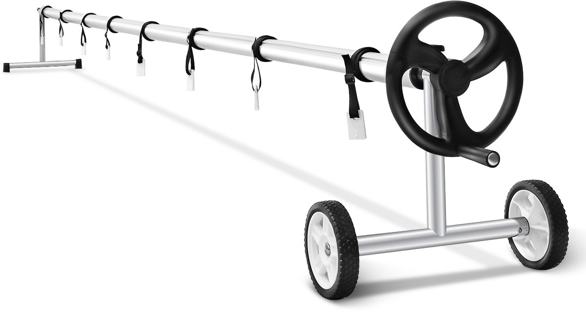 COSTWAY Mobiel oprolsysteem voor zonne- en zwembadzeilen | lengte van 1,65 m - 7 m | zwembadroller | weerbestendig materiaal | incl. bevestiging & wielen